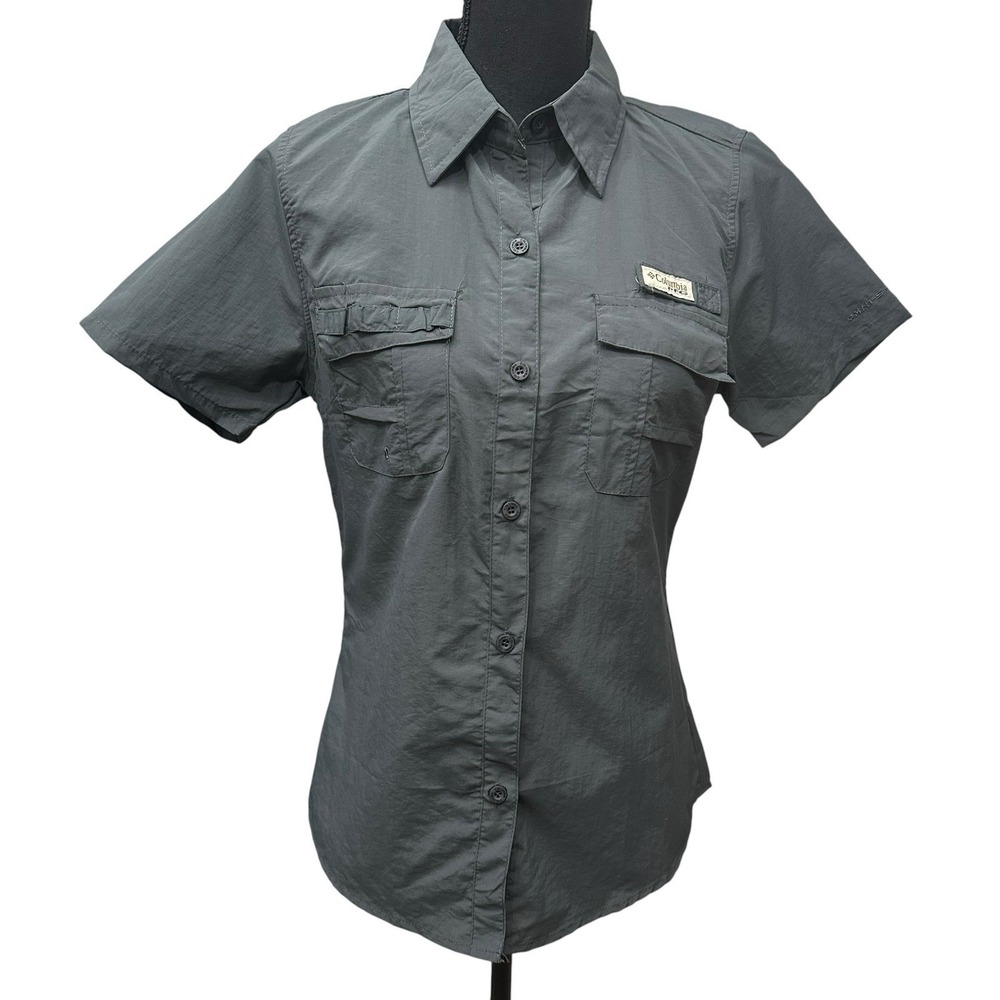 COLUMBIA PFG Womens Nylon Short Sleeve Shirt Size Large Omni-Shade VTG‎
